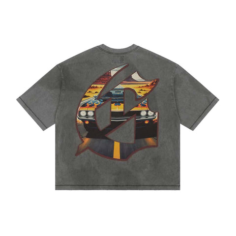 Godspeed On The Run Grey Wash Tee