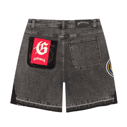 Godspeed Patchwork Denim Shorts V2 Grey