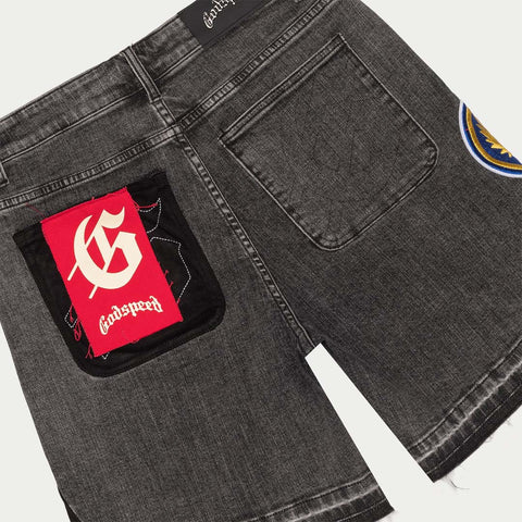Godspeed Patchwork Denim Shorts V2 Grey