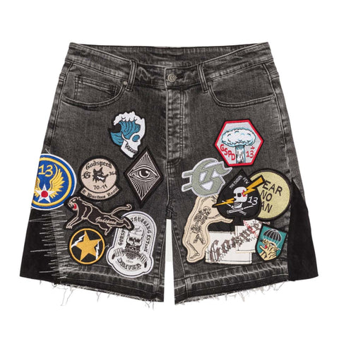 Godspeed Patchwork Denim Shorts V2 Grey