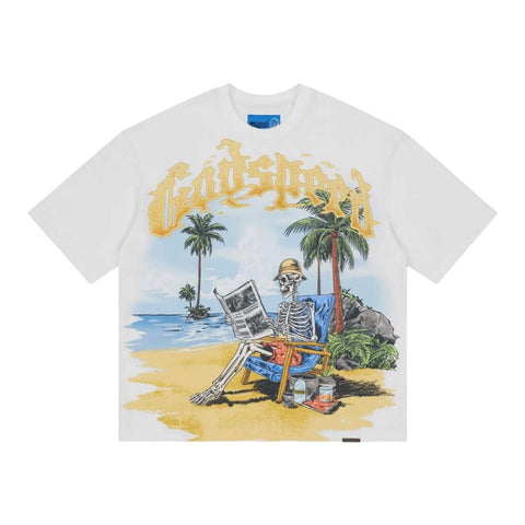 Godspeed Skeleton Beach II White Tee