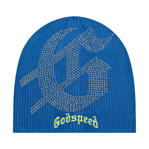 Godspeed Studded Beanie Blue Neon Green