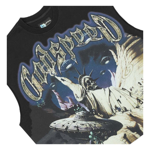 Godspeed The Landing Sleeveless Black Tee