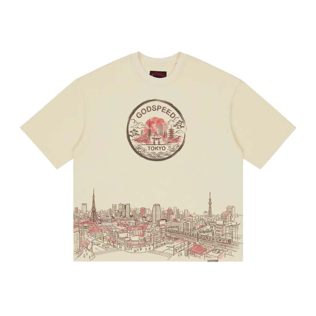 Godspeed Tokyo Skyline Tee Cream