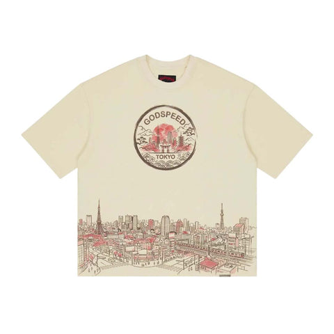 Godspeed Tokyo Skyline Tee Cream