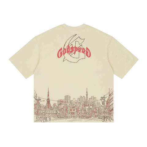 Godspeed Tokyo Skyline Tee Cream