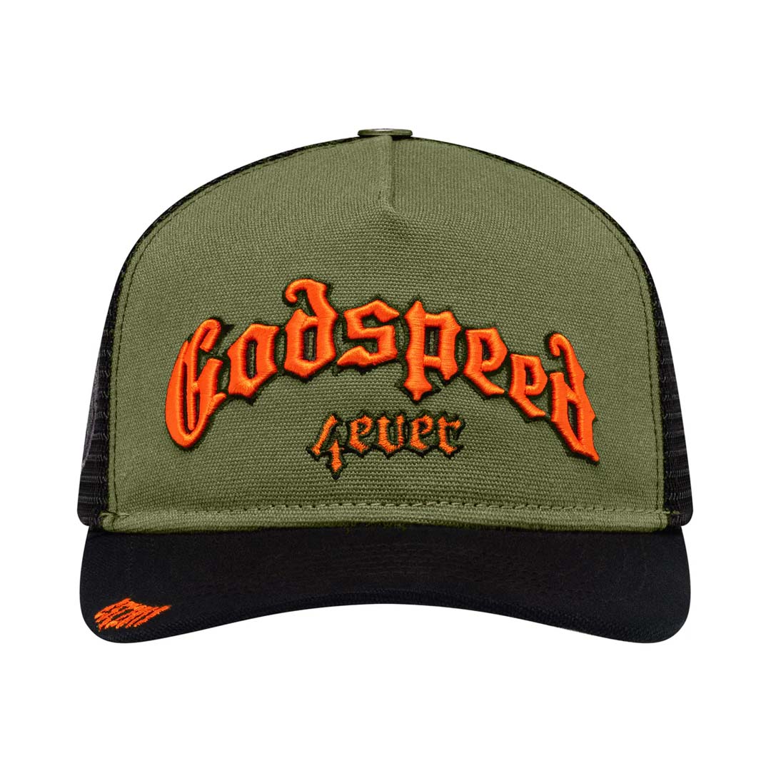 Godspeed Trucker Hat Olive Orange