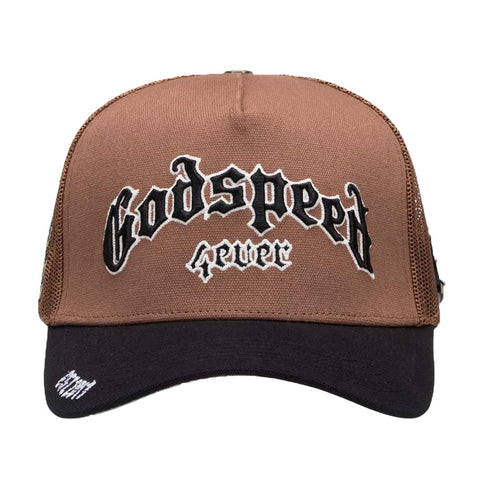 Godspeed Trucker Hat Taupe Brown Black