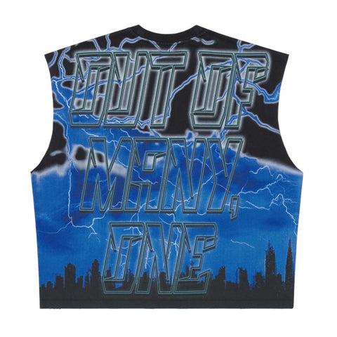 Godspeed Voltage Sleeveless Black Blue Tee