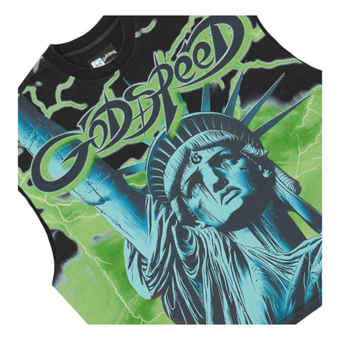Godspeed Voltage Sleeveless Black Green Tee