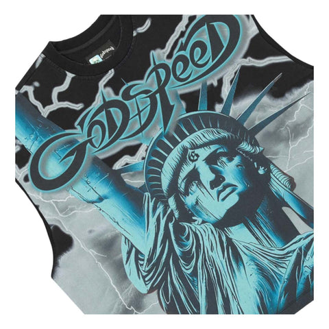 Godspeed Voltage Sleeveless Black Grey Tee