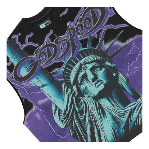 Godspeed Voltage Sleeveless Black Purple Tee