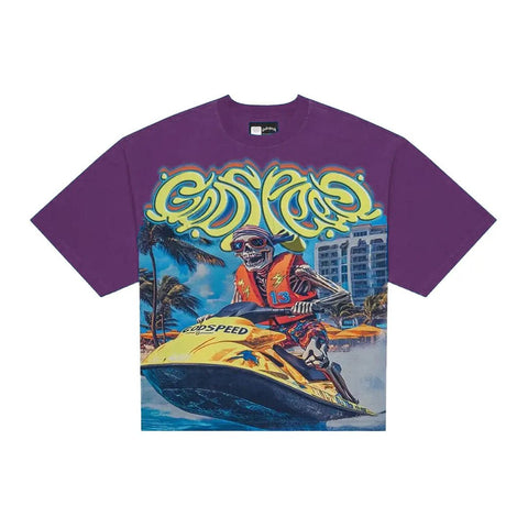 Godspeed Wave Runner Purple Wash Tee