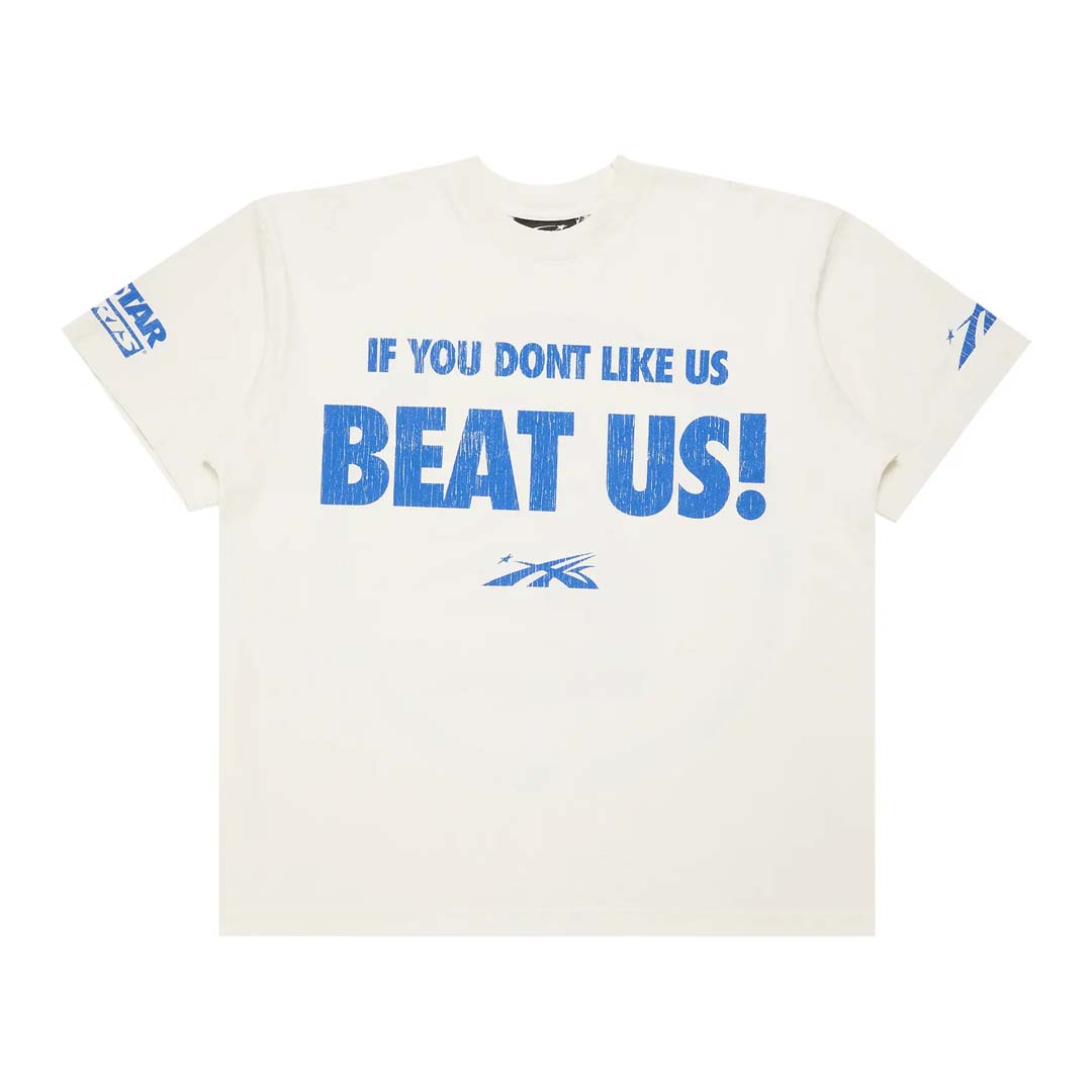 Hellstar Beat Us! Tee White Blue