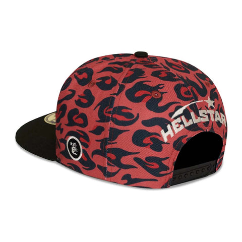 Hellstar Cheetah Print Snapback Hat 'Red'
