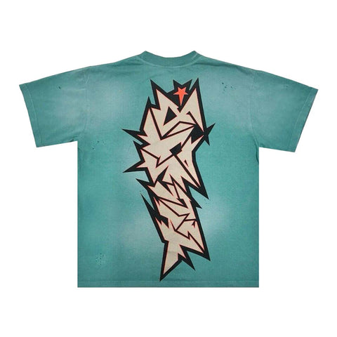 Hellstar Crack Print Tee 'Green'