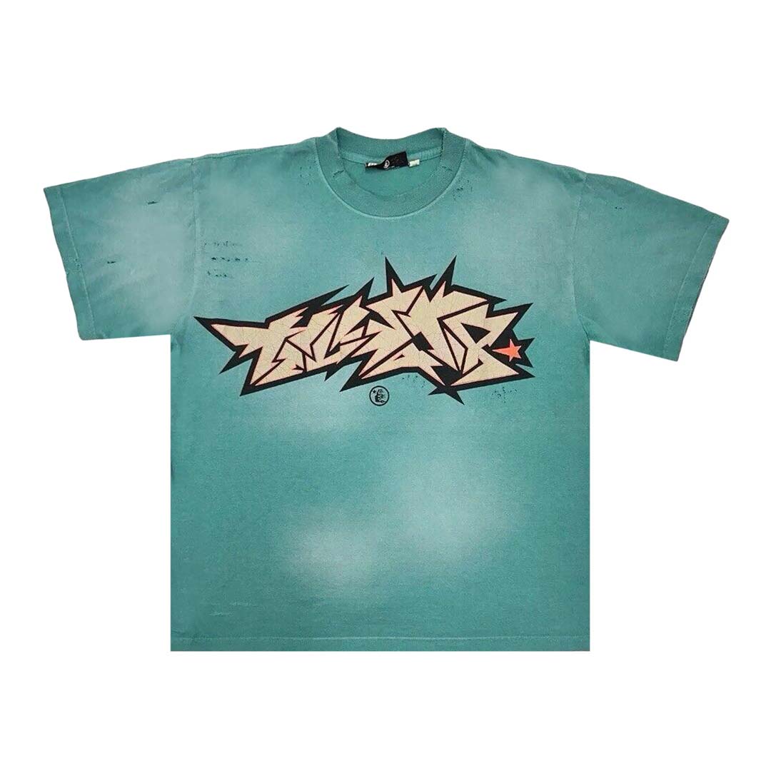 Hellstar Crack Print Tee 'Green'