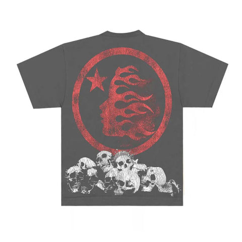 Hellstar Crown Skull Rhinestone Tee Grey