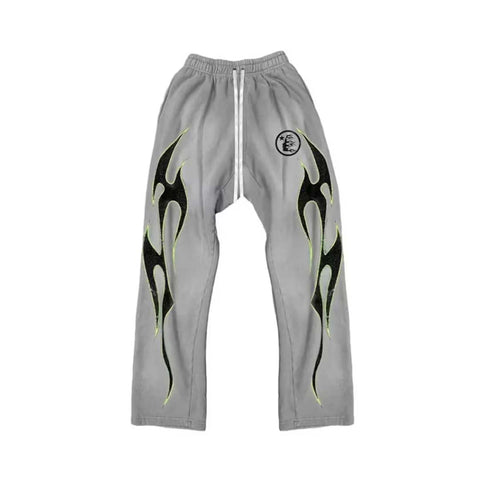 Hellstar Future Flames Sweatpants Grey/Green