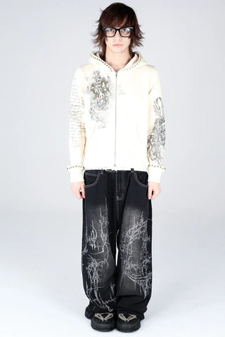 Bone Zip Hoodie