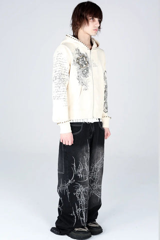 Bone Zip Hoodie