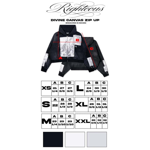 Righteous Divine Canvas Zip Up Jacket Rhinestone Black