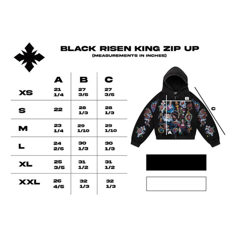 Righteous Risen King Cropped Zip Up Hoodie Black