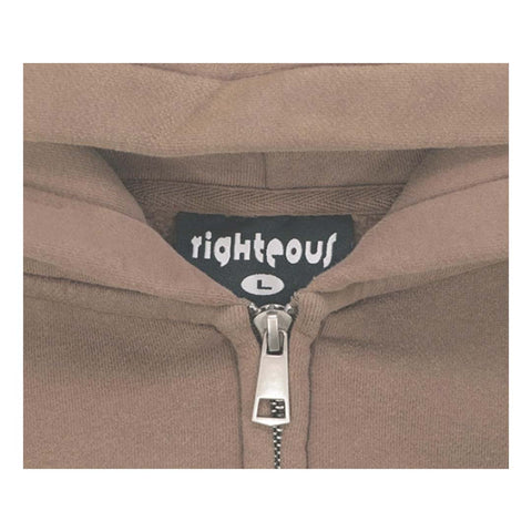 Righteous Risen King Zip Up Hoodie Brown