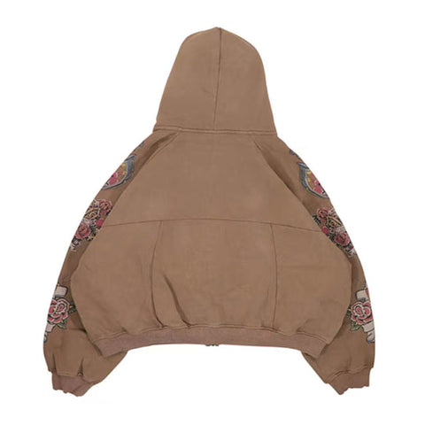 Righteous Risen King Zip Up Hoodie Brown