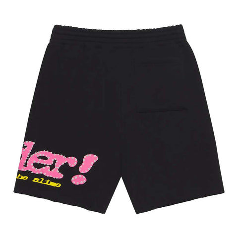 Sp5der Black P*nk V2 Sweat Shorts
