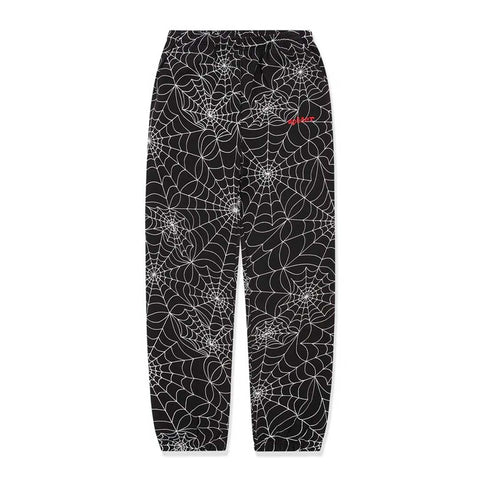 Sp5der Embroidered Black AOP Sweatpants