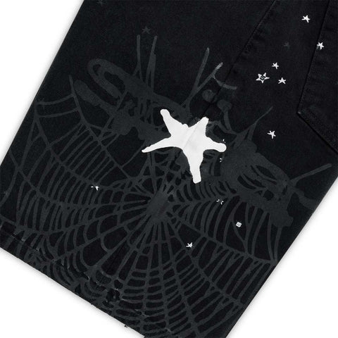 Sp5der Heavy Web Jean Short Black