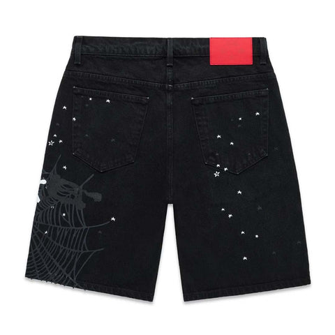 Sp5der Heavy Web Jean Short Black