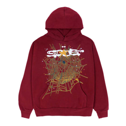 Sp5der Logo Hoodie 'Maroon'