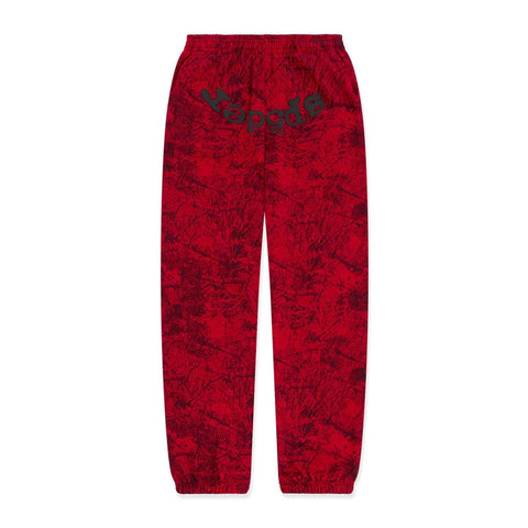 Sp5der OG Tree Camo Sweatpants Red