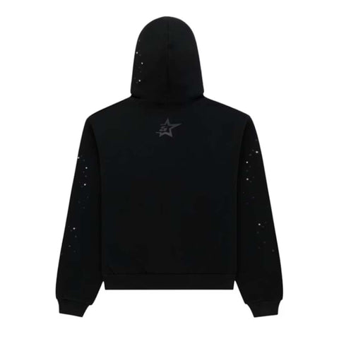 Sp5der Rhinestone P*nk V2 Triple Black Hoodie