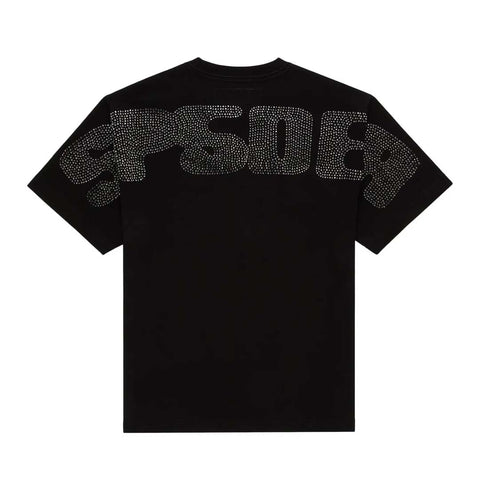 Sp5der Rhinestone Silk Web Tee Black