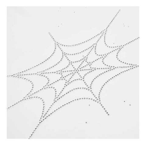 Sp5der Rhinestone Silk Web Tee White
