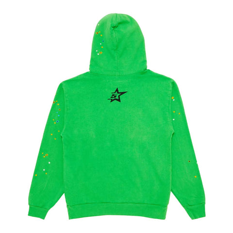 Sp5der Slime Green Rhinestone Punk V2 Hoodie