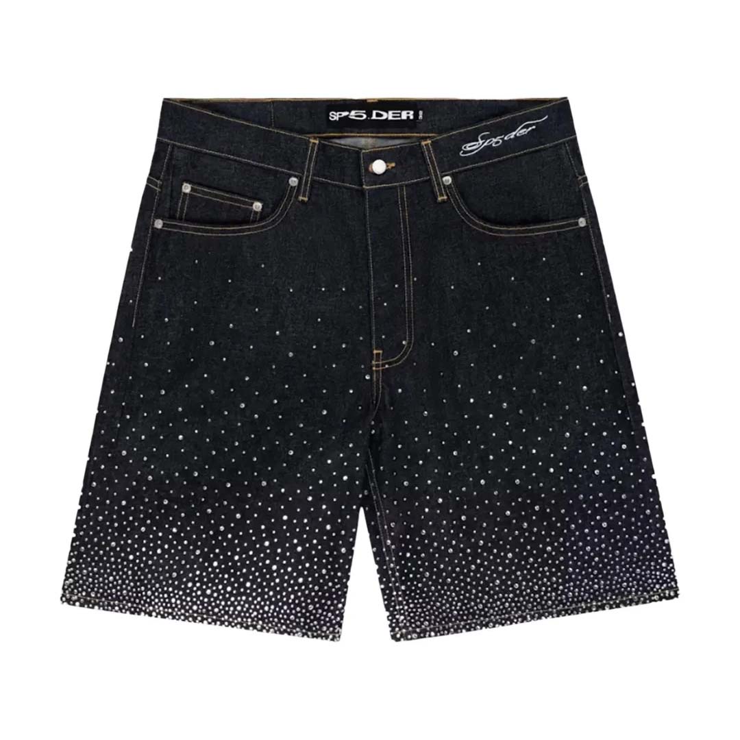 Sp5der Star Dust Denim Shorts