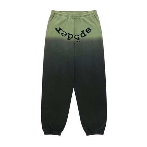 Sp5der Web Ombre Sweatpants Black Green