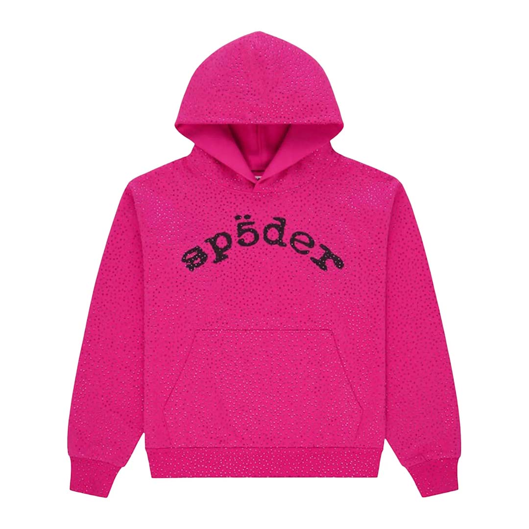 Sp5der Worldwide AOP Webstone Hoodie Pink
