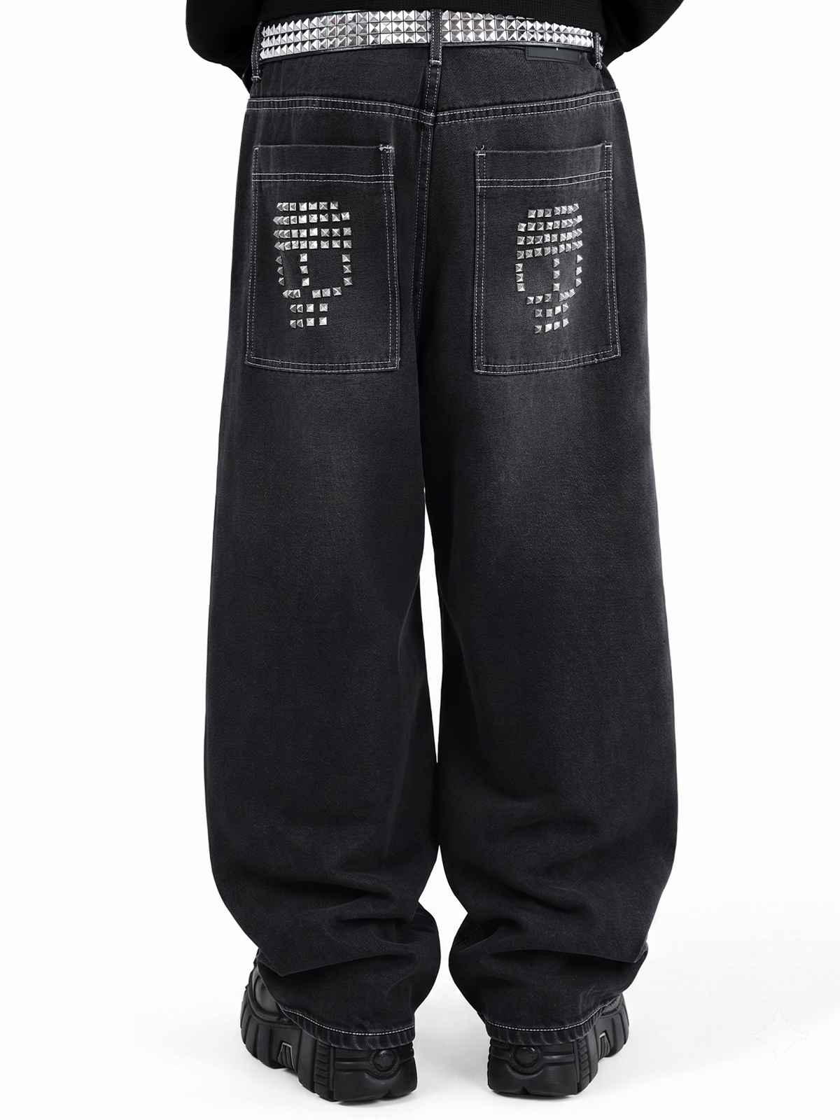 Skull Studded Denim