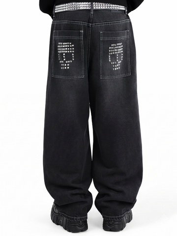 Skull Studded Denim