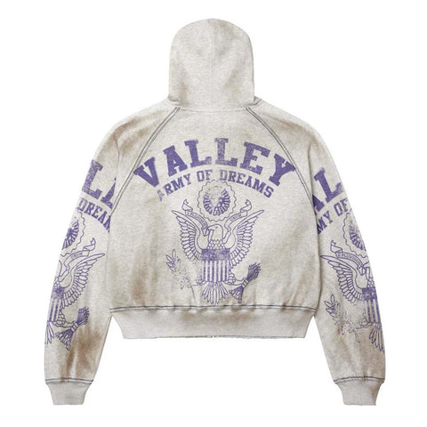 Vale Forever Army Zip Up Hoodie Grey