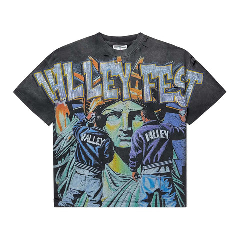 Vale Forever Bling Graffiti Tee Faded Black