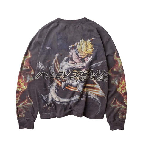 Vale Forever Budokai Long Sleeve Faded Black Tee