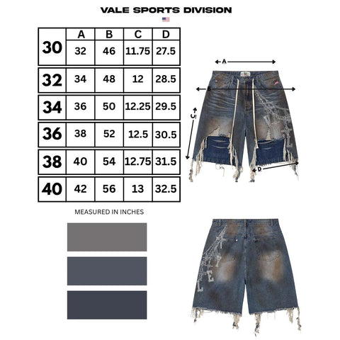 Vale Forever Chain Denim Shorts Blue