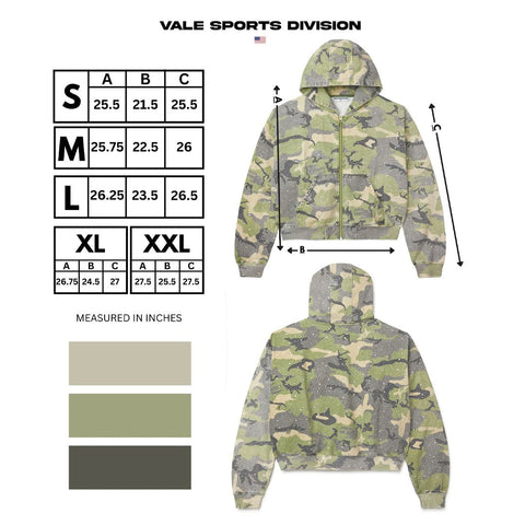 Vale Forever Crystal Camo Zip Up Work Jacket