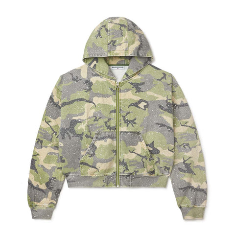 Vale Forever Crystal Camo Zip Up Work Jacket